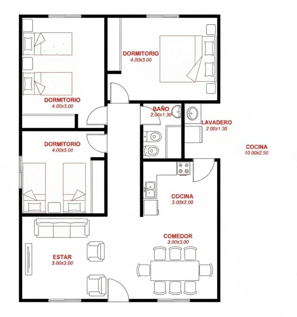 Plano de VIVIENDA TRADICIONAL 4