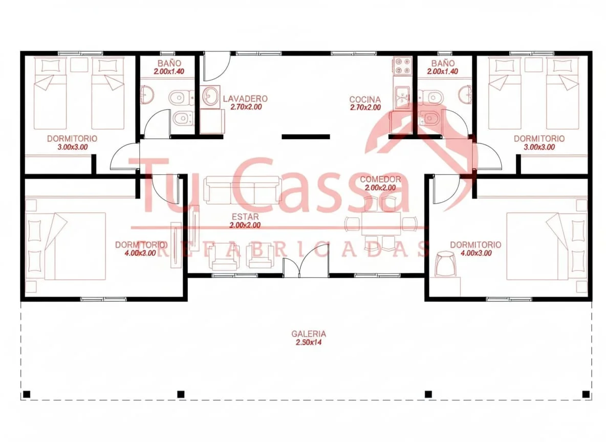 Plano de VIVIENDA TRADICIONAL 5