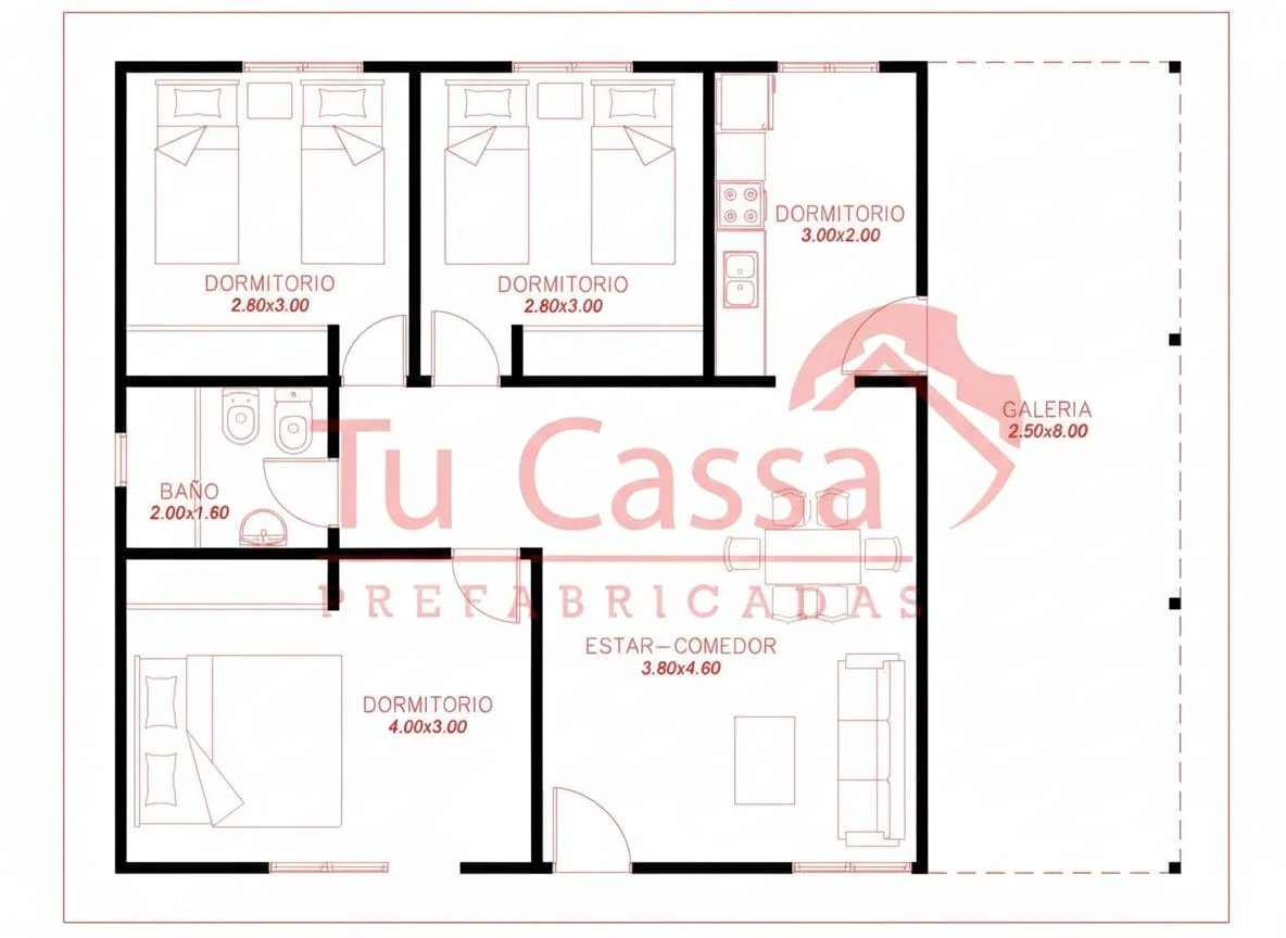 Plano de VIVIENDA TRADICIONAL 8
