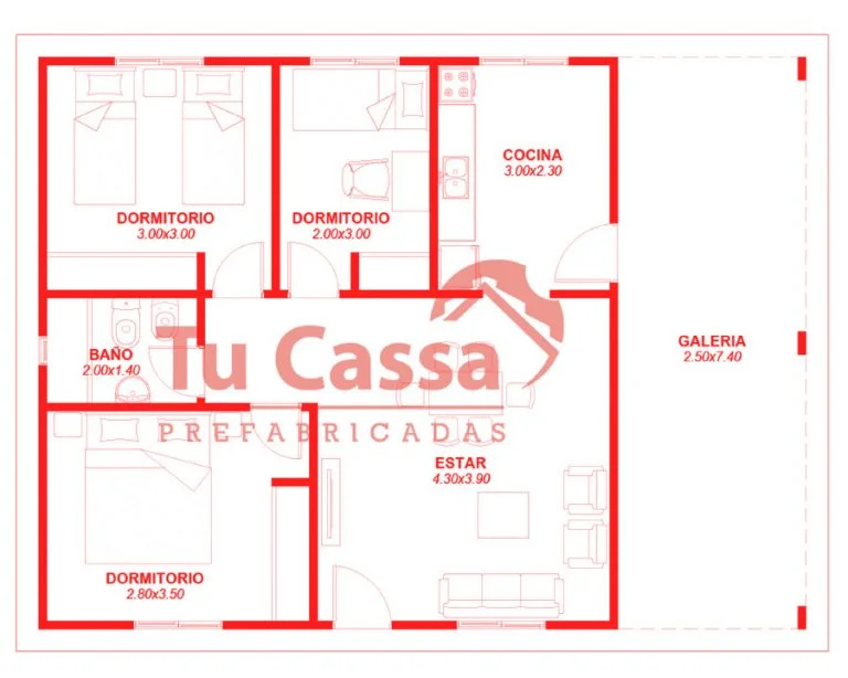 Plano de VIVIENDA MINIMALISTA 1